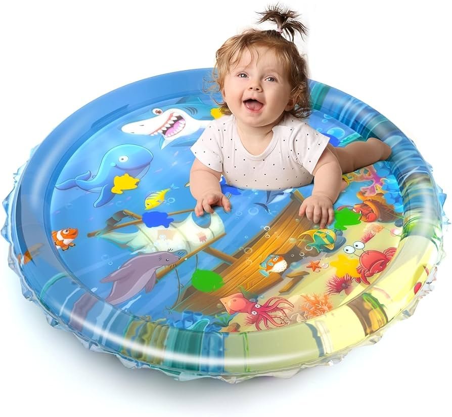 Baby Infant Toddlers Inflatable Water Play Floor Mat Children Growth Activity Tool Tummy Time Baby Water Mat Toy for Baby mat, water play mat, Strengthen Your Baby's Muscles, Portable Play Mat